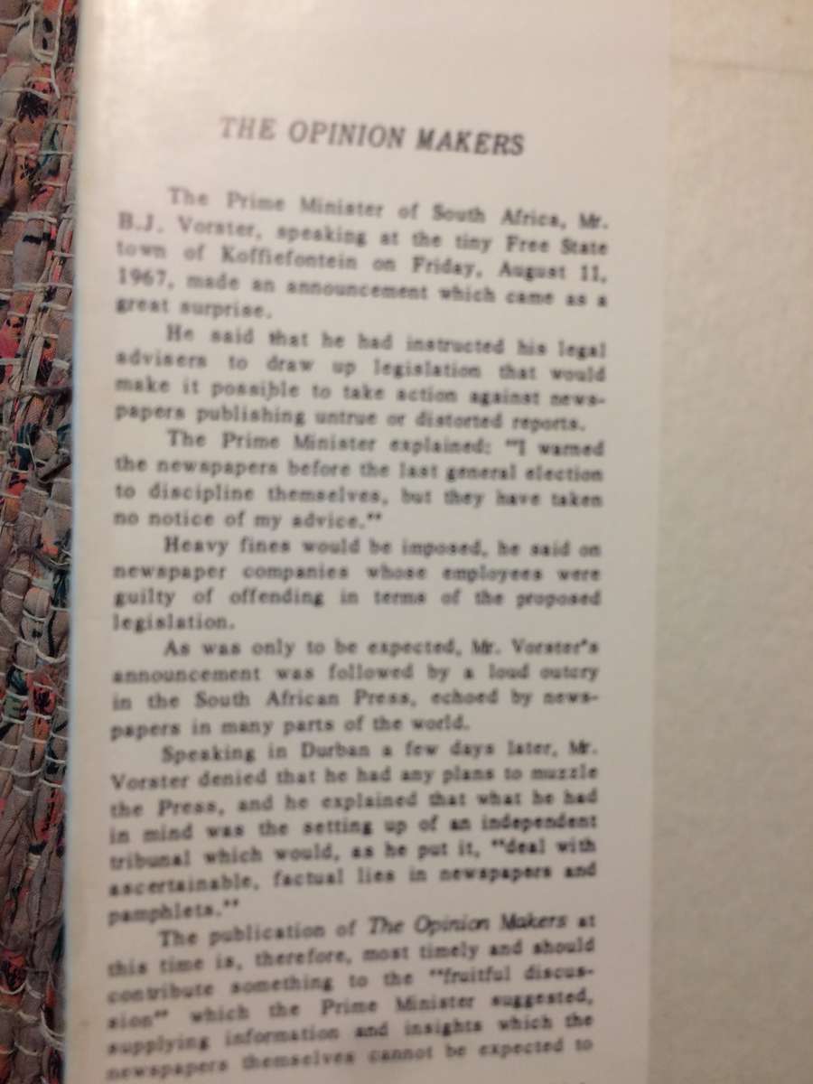 The Opinion Makers - Ivor Benson (1967 1st Edition Hardcover)