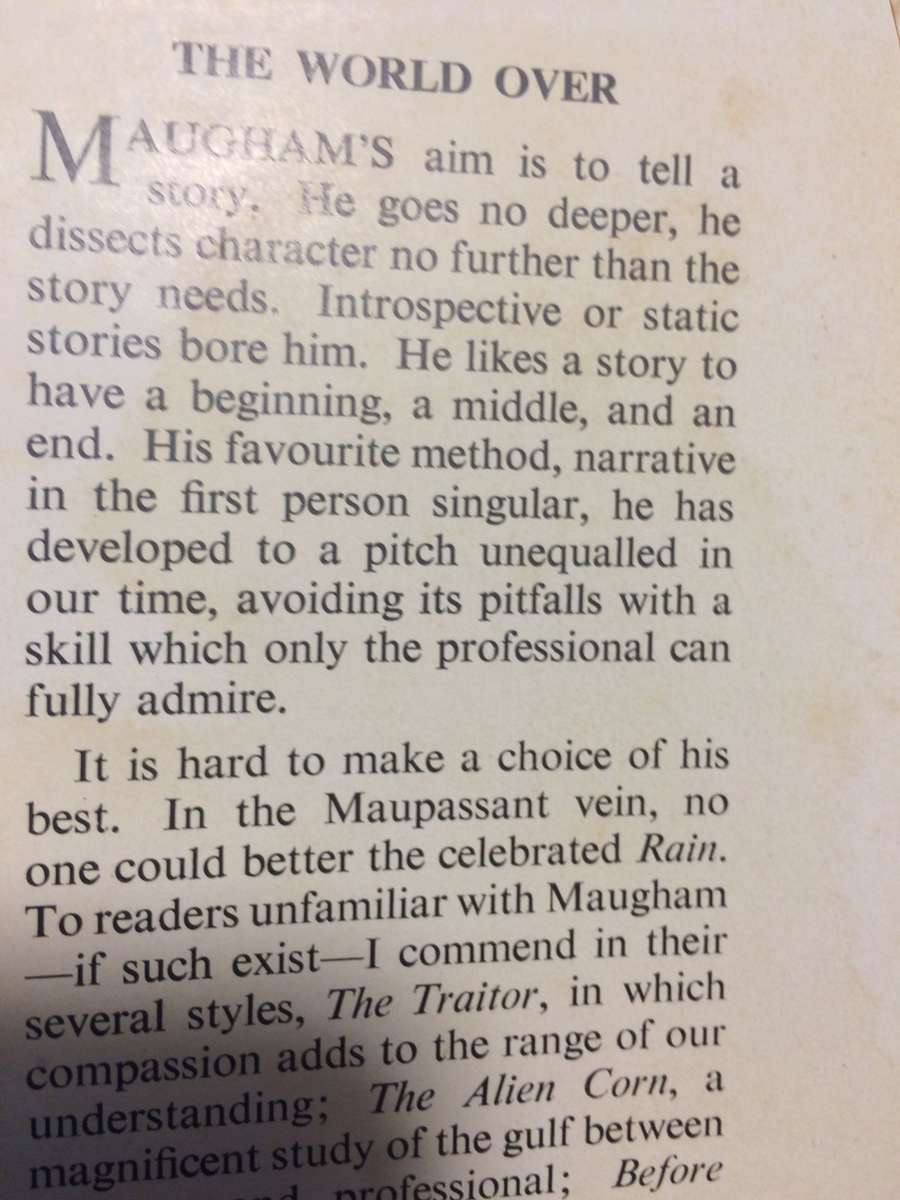 The World Over: The Collected Stories, Volume Two - W Somerset Maugham (1954 Hardcover)