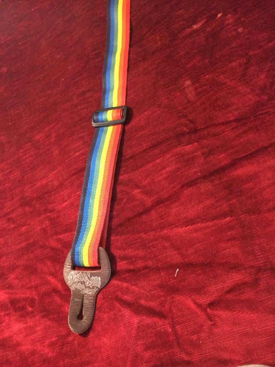 Vintage Doctor Song Rainbow Guitar Strap Made In USA
