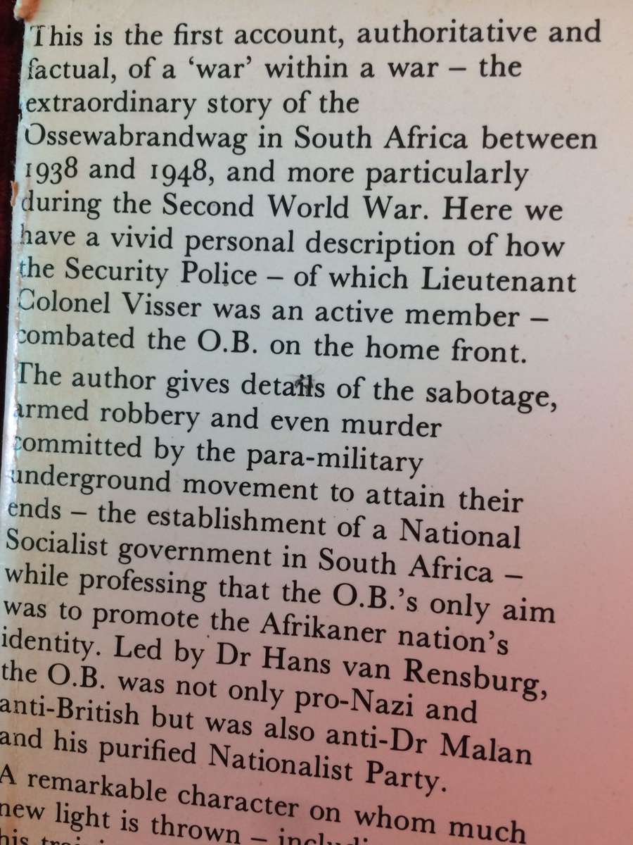 OB: Traitors or Patriots - George Cloete Visser (1976 1st Edition Hardcover)