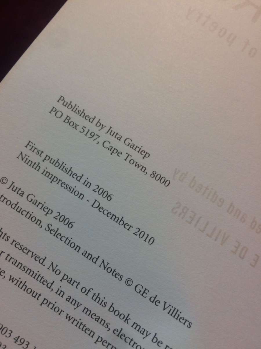 Clusters: A Teaching Anthology of Poetry - Compiled and Edited by GE De Villiers