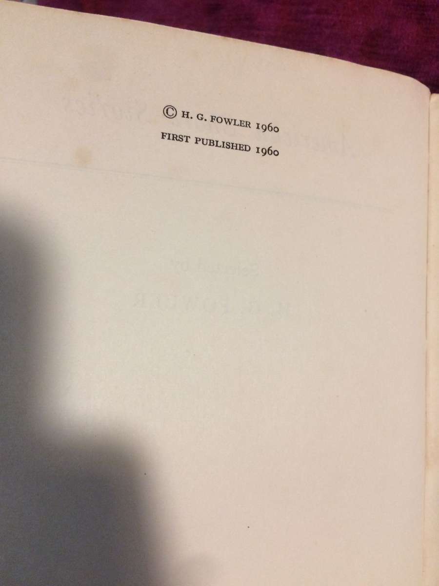 American Short Stories selected by H.G. Fowler (1960 1st Edition Hardcover)