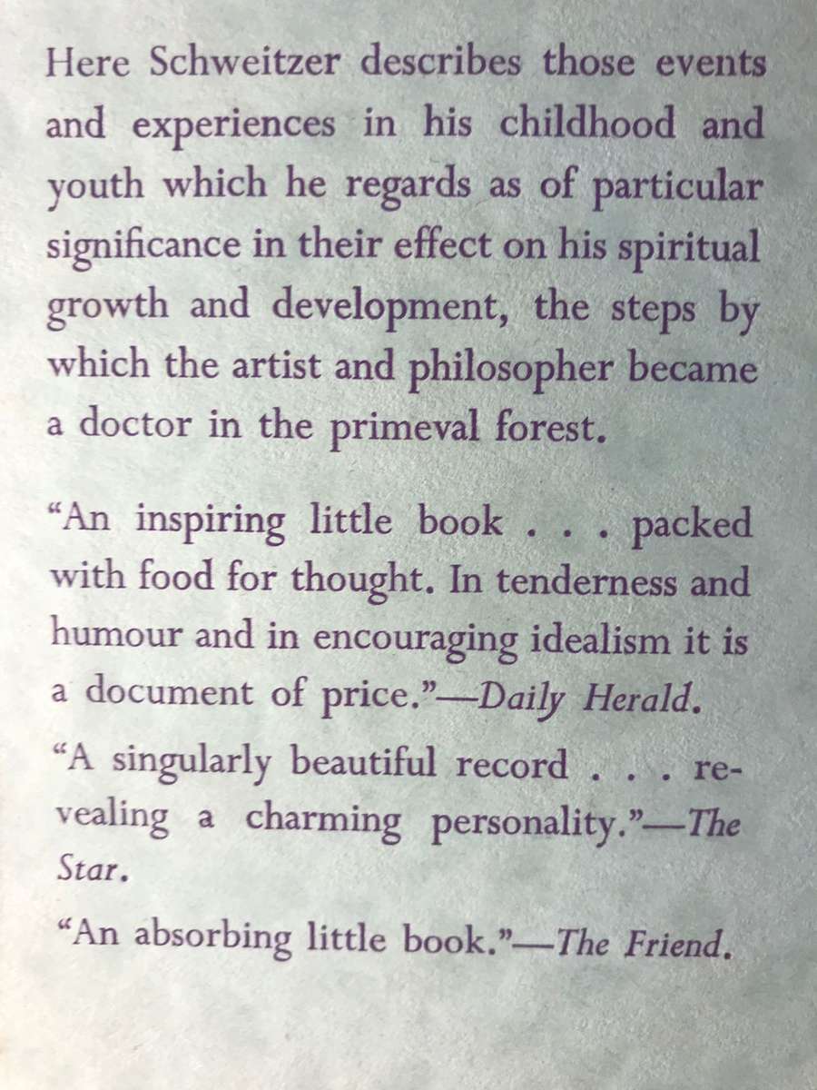 Memoirs of Childhood and Youth - Albert Schweitzer (1949 Hardcover)