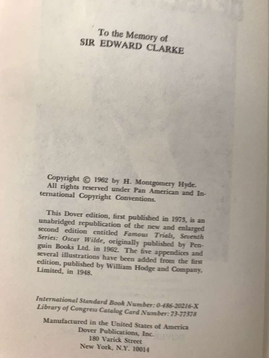 The Trials of Oscar Wilde - H Montgomery Hyde