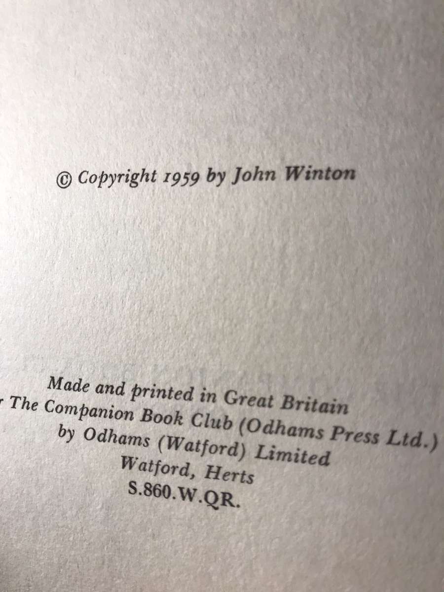 We Joined the Navy - John Winton (1959 1st Edition Hardcover)