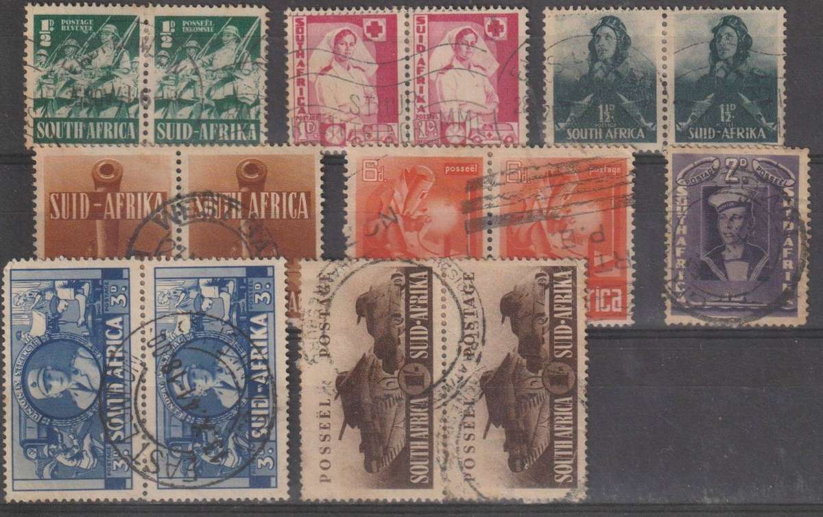 South Africa 1941-1942 Large War Effort complete set used. Cat# SACC: 87/94