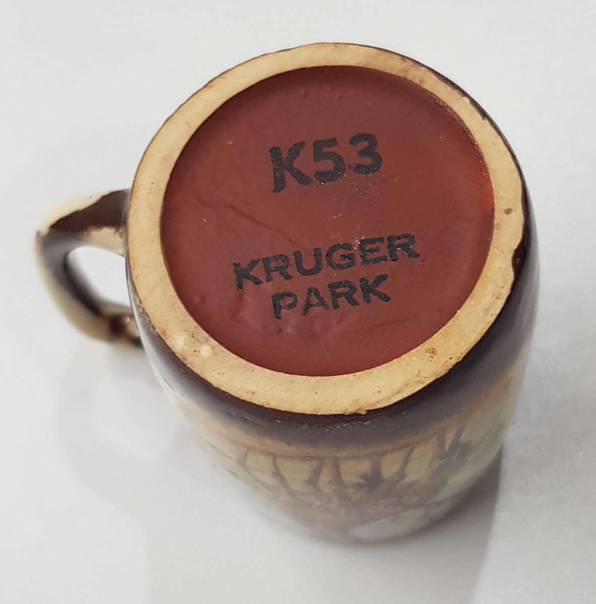 Vintage Kruger National Park souvenir toothpick holder/miniature beer mug.  Souvenir by Crescent War