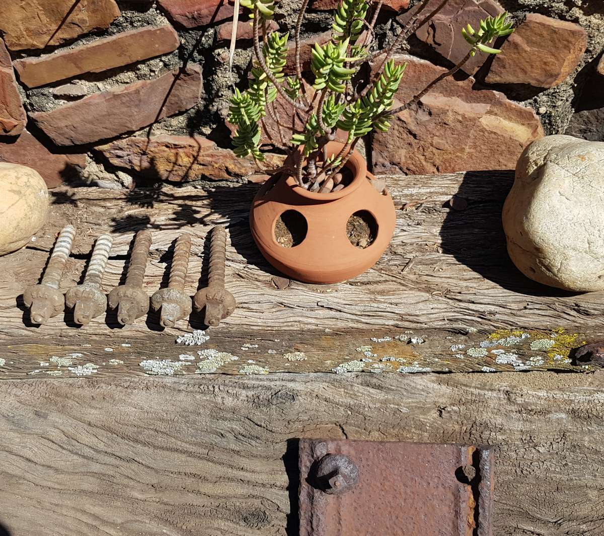 Vintage Railway Sleeper Bolts  Set of x 5 1975 SAS A Sleeper bolts. Marked SAS (Suid Afrikaanse Spo