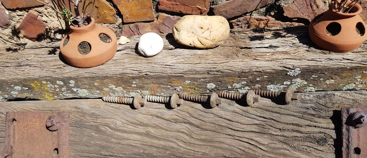 Vintage Railway Sleeper Bolts - Mixed Set  x5 1975 SAR/SAS A & B