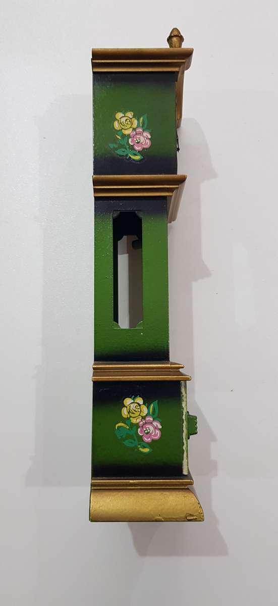 Vintage wooden Mini Grandfather standing clock. Can be used as Toy/Dolls house furniture