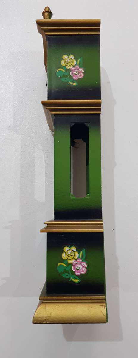 Vintage wooden Mini Grandfather standing clock. Can be used as Toy/Dolls house furniture