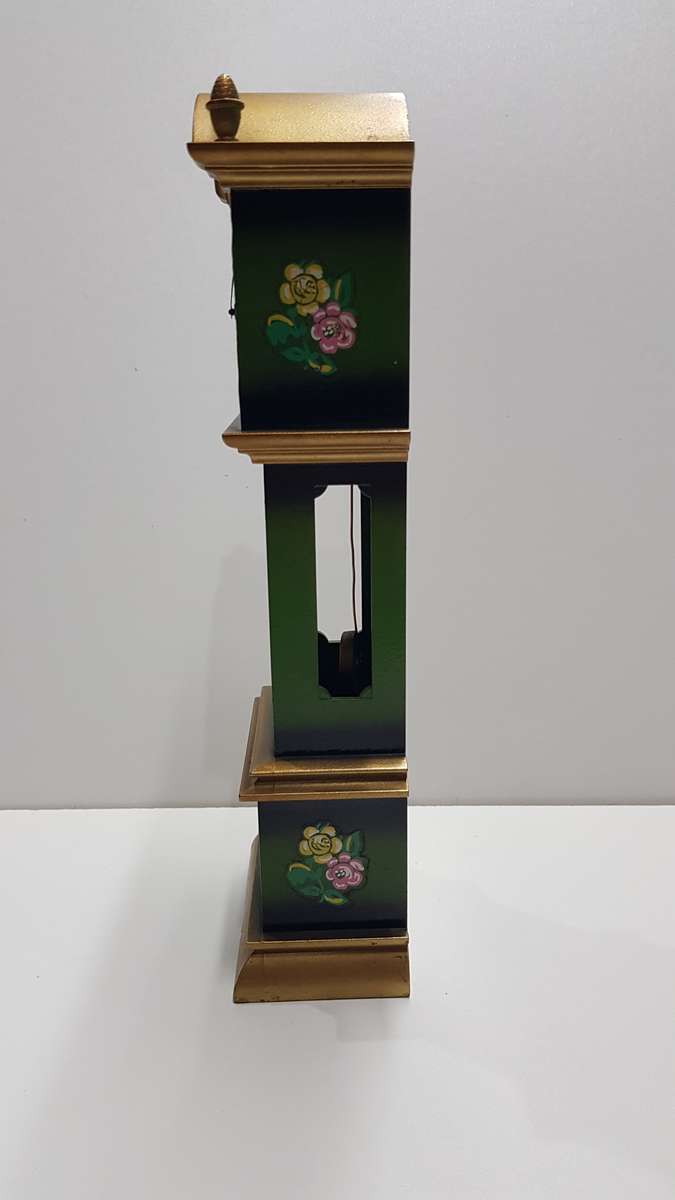 Vintage wooden Mini Grandfather standing clock. Can be used as Toy/Dolls house furniture