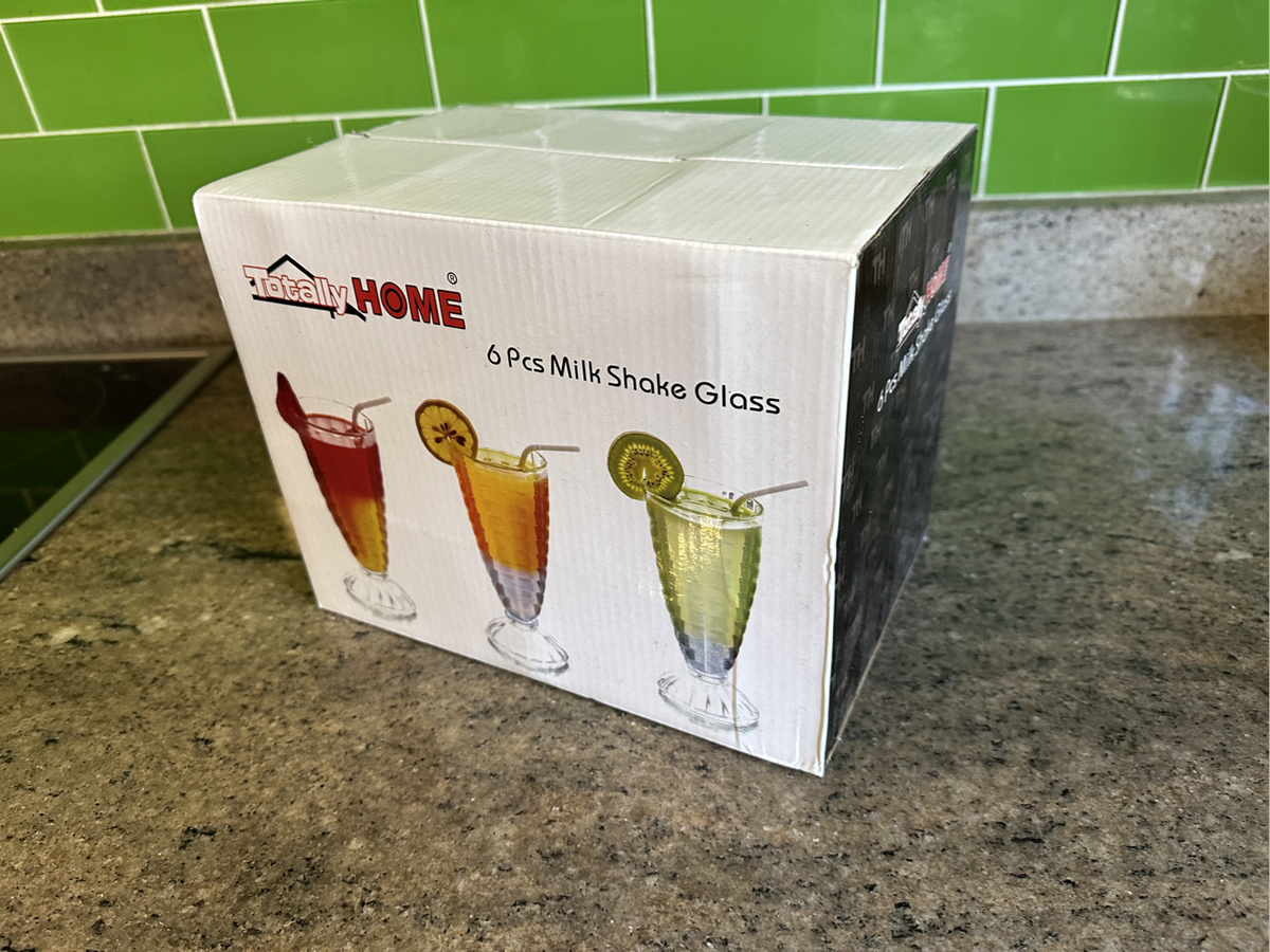 Box of 6 Milkshake Glasses - Brand New
