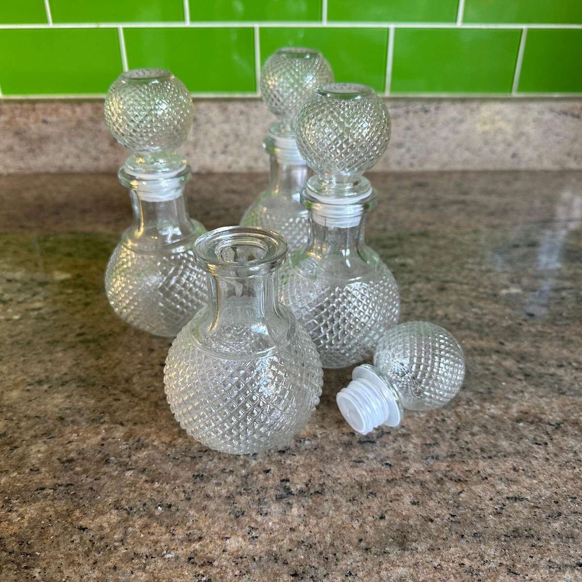 Glass Mini Decanters  Set of 4 (New)