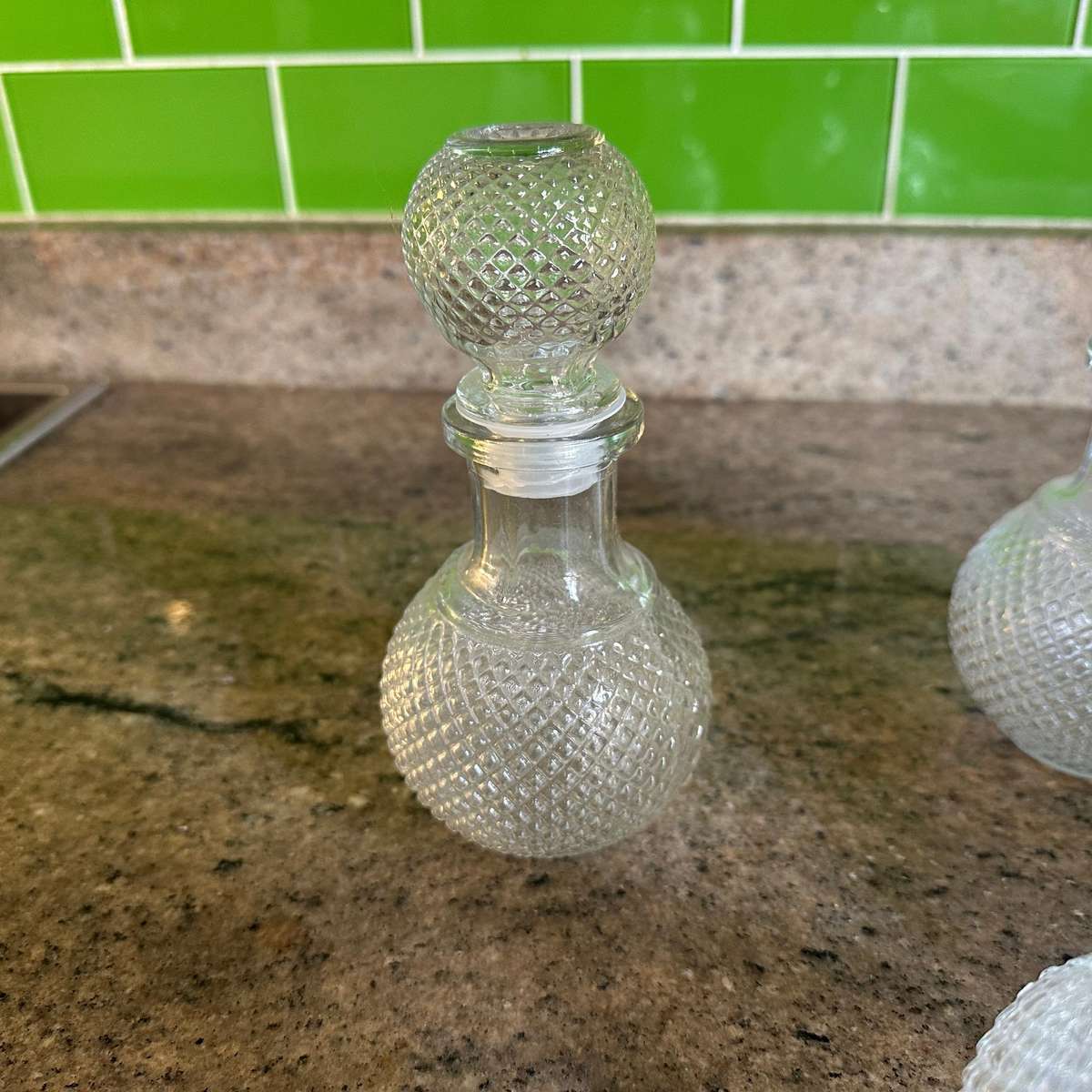 Glass Mini Decanters  Set of 4 (New)