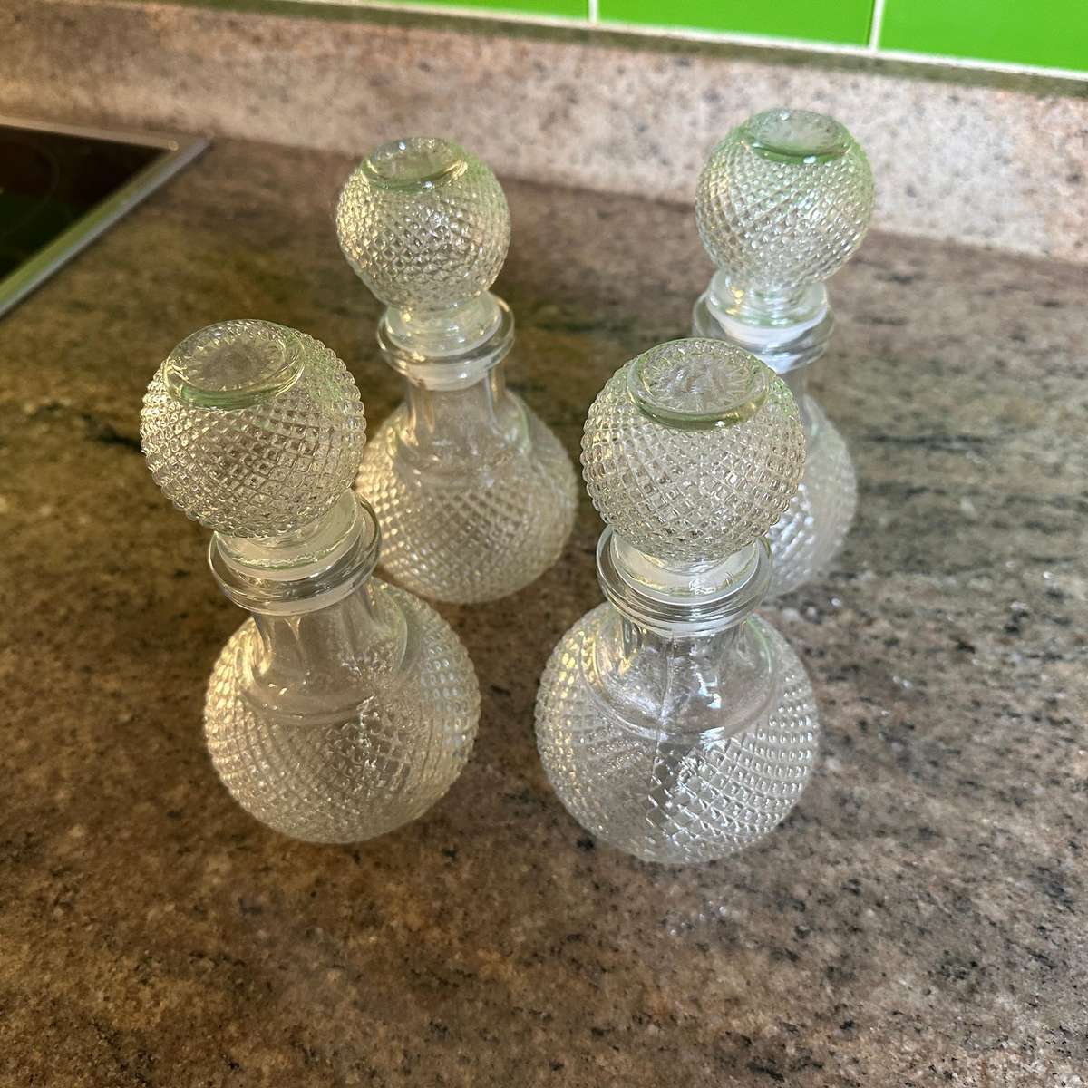 Glass Mini Decanters  Set of 4 (New)