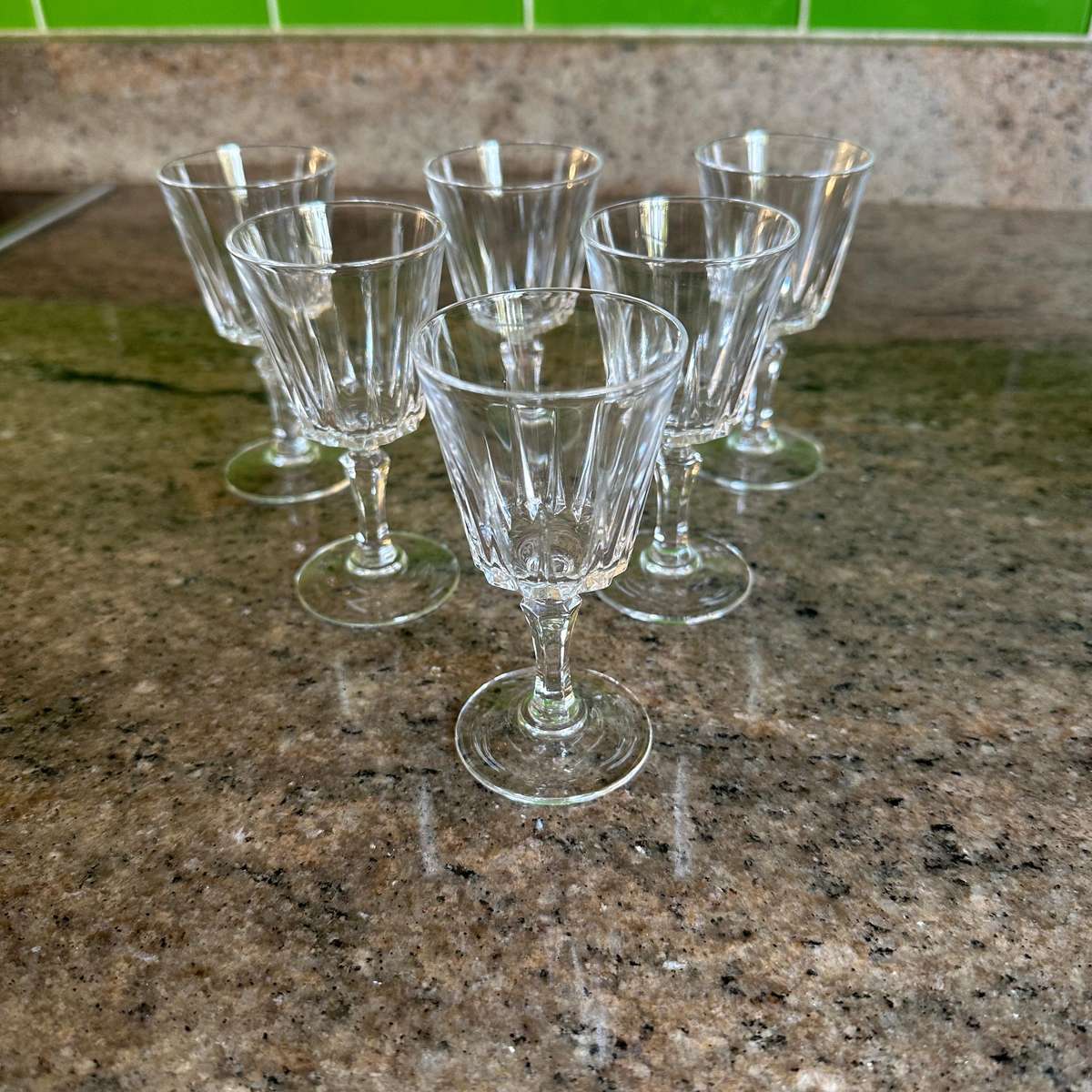 Vintage Sherry Glasses  Fine Glass with Ring  Possibly Crystal (Set of 6)
