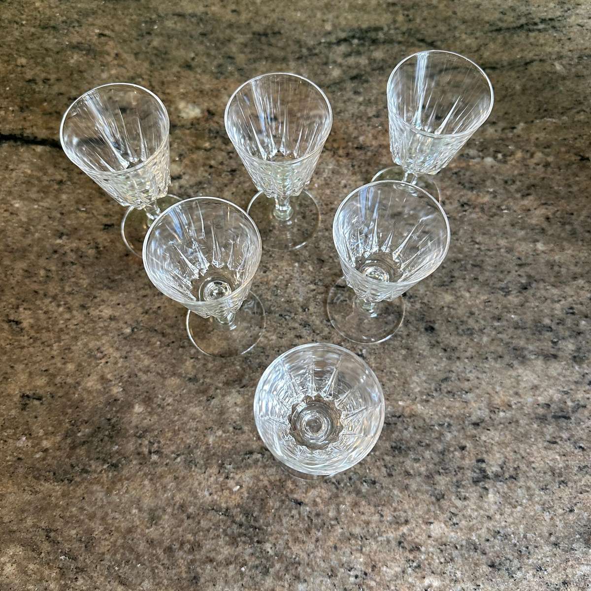Vintage Sherry Glasses  Fine Glass with Ring  Possibly Crystal (Set of 6)