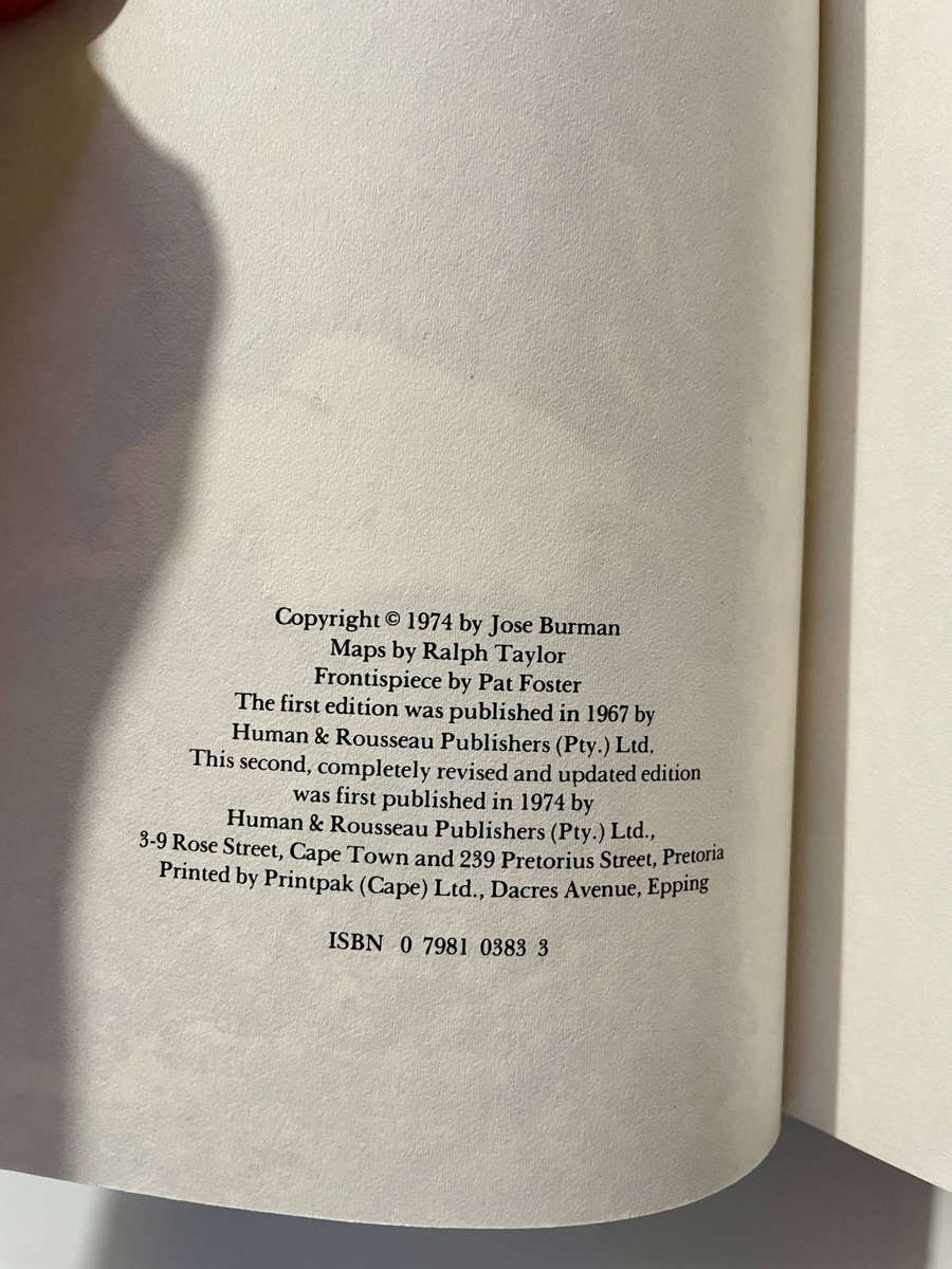 Where to Walk in the Cape Peninsula - Jose Burman - 1974 Revised and Updated edition, Signed