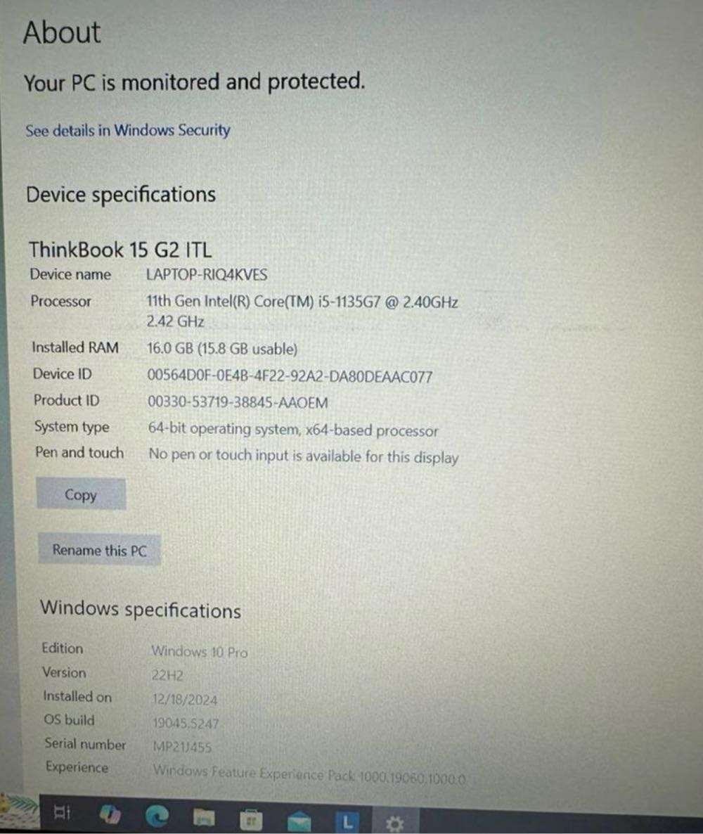 Lenovo ThinkBook 15 G2 ITL 11th Gen