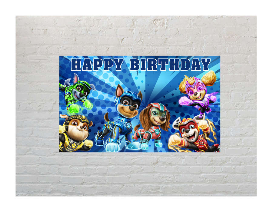 Mighty Paw Patrol Birthday Banner