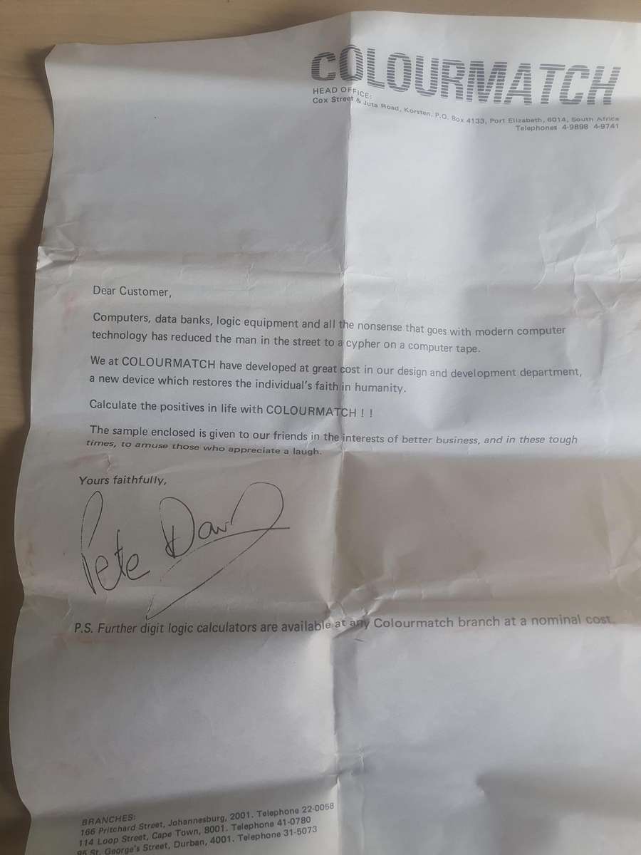 Antique ColourMatch Solid State calculator