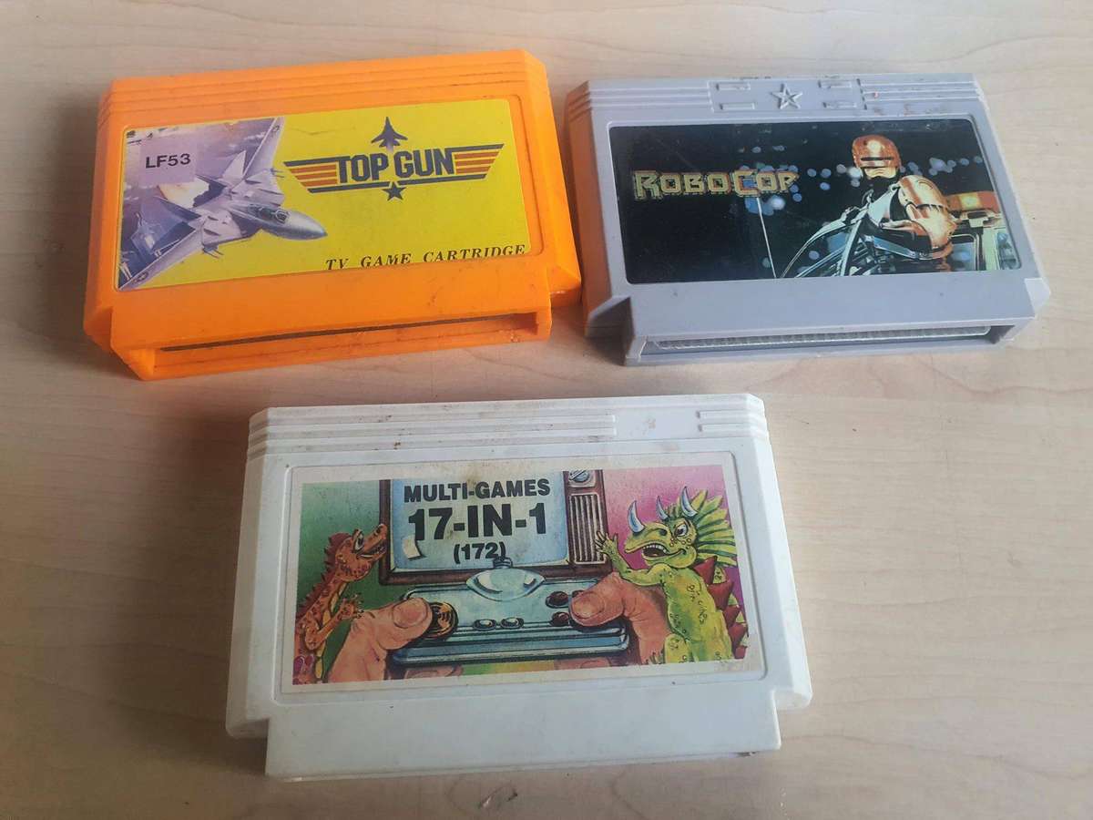Antique TV games 8 Bit TV Game Cartridges