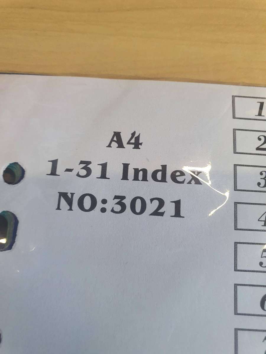 Treeline A4 1-31 Index No: 3021