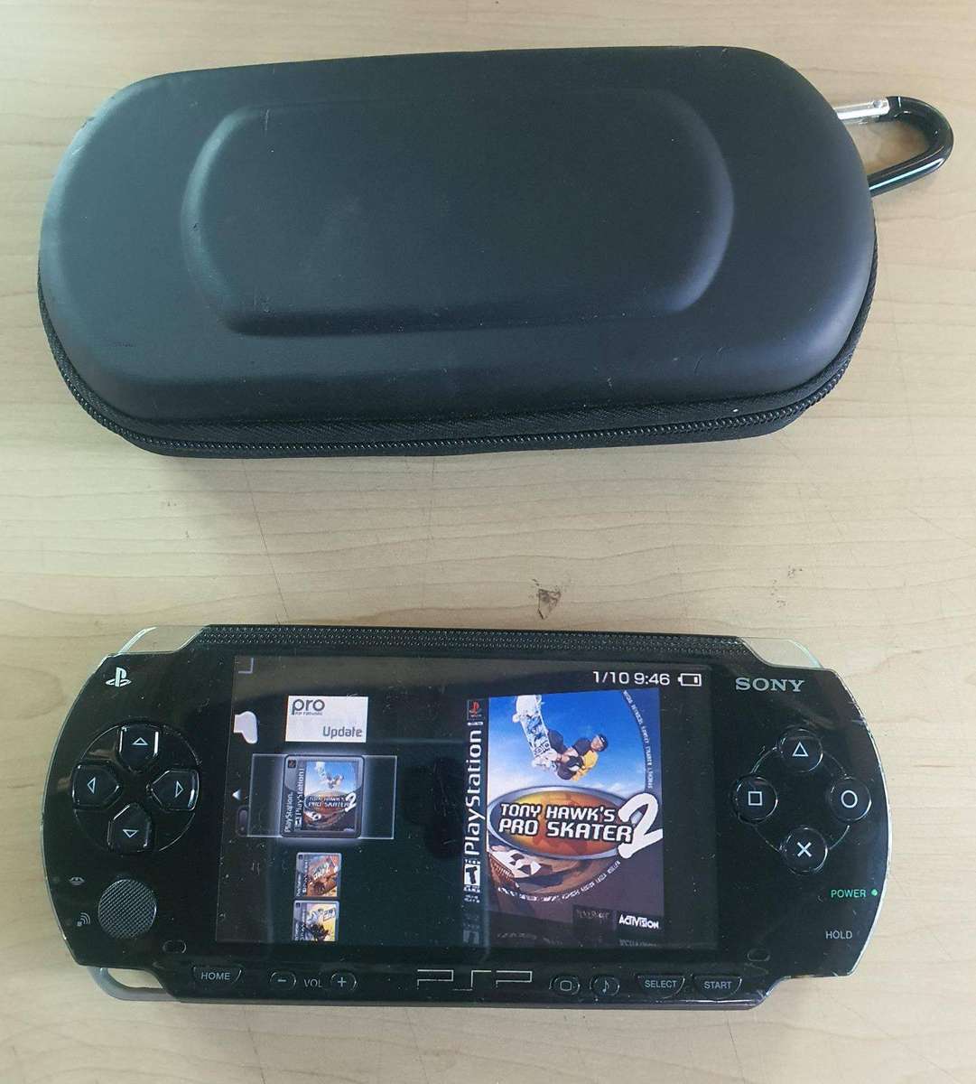 PSP 1004 with pouch, Working with new battery
