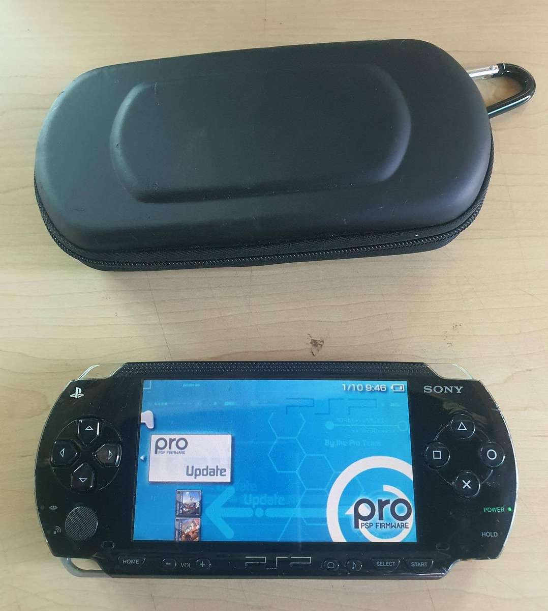 PSP 1004 with pouch, Working with new battery
