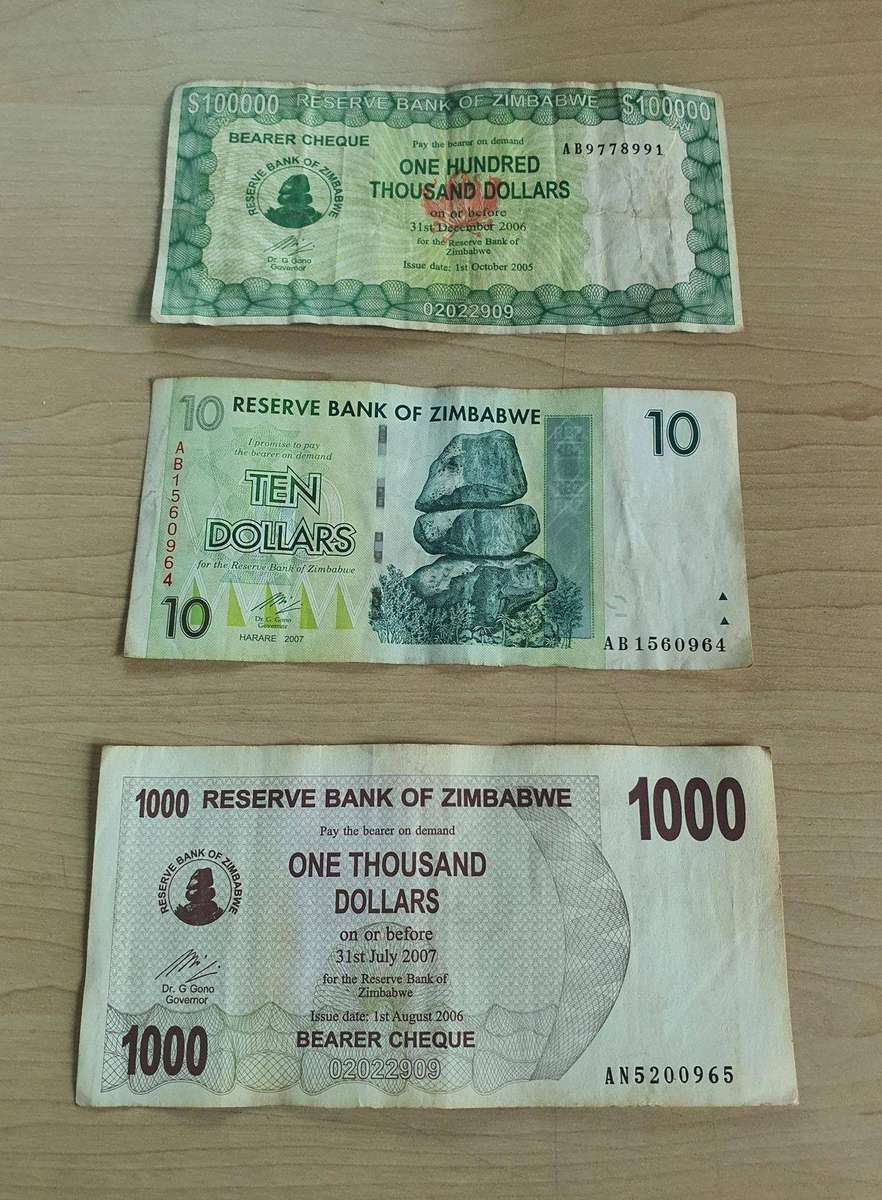 Zimbabwe Dollars as per Photos.