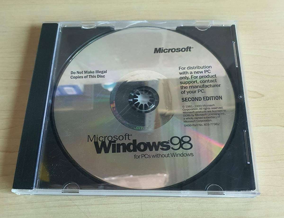Windows 98 CD, "NO KEY" CD only.