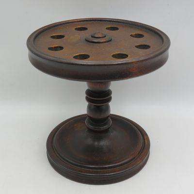 Vintage handmade wooden smoking pipe stand