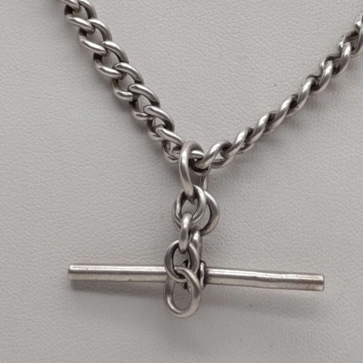 Antique Hallmarked sterling silver pocketwatch fob chain - weighs 30.2 grams