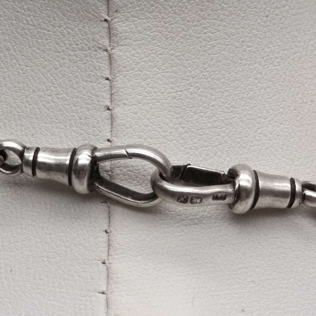 Antique Hallmarked sterling silver pocketwatch fob chain - weighs 30.2 grams