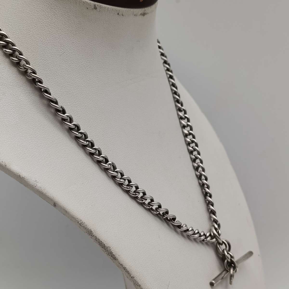 Antique Hallmarked sterling silver pocketwatch fob chain - weighs 30.2 grams