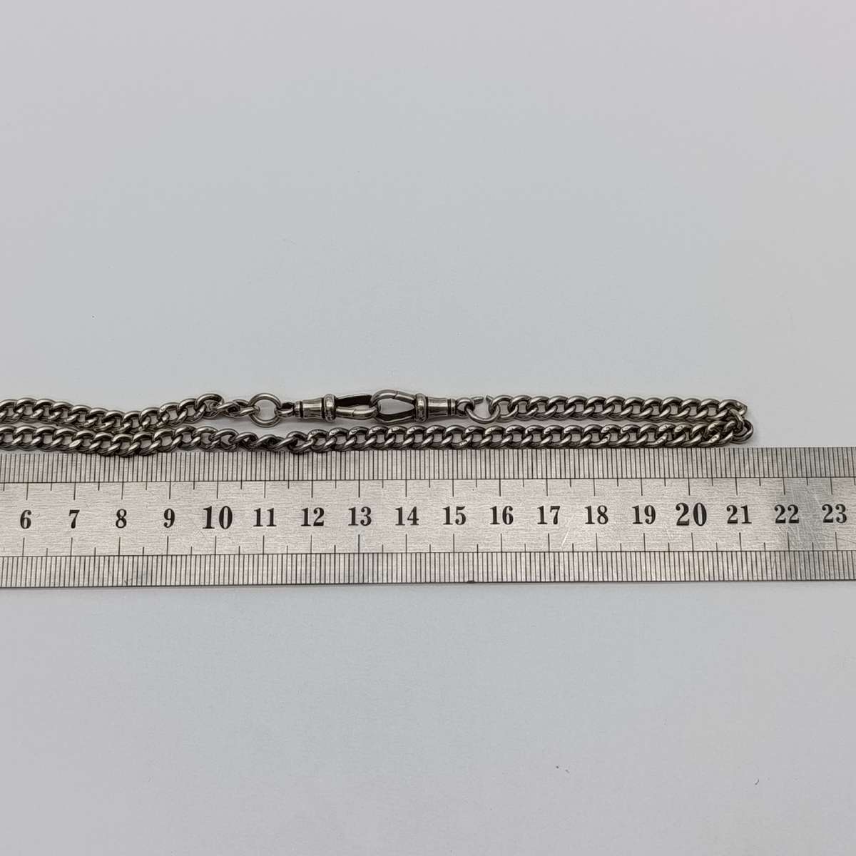 Antique Hallmarked sterling silver pocketwatch fob chain - weighs 30.2 grams