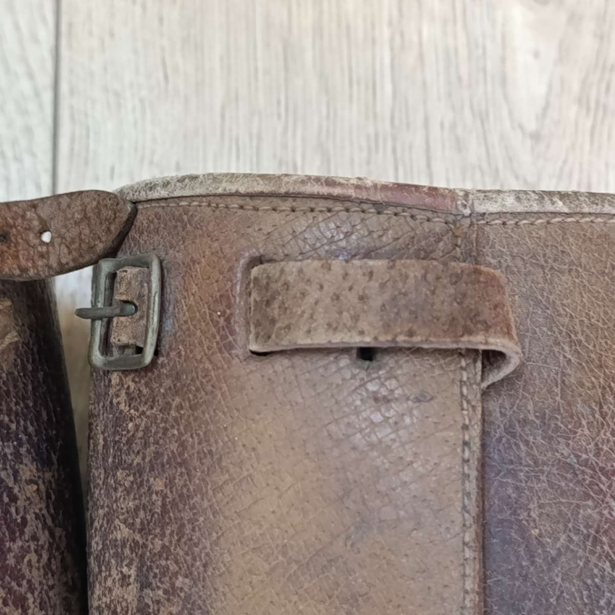 WW2 German brown Leather gaitors with 1940 German marking inside