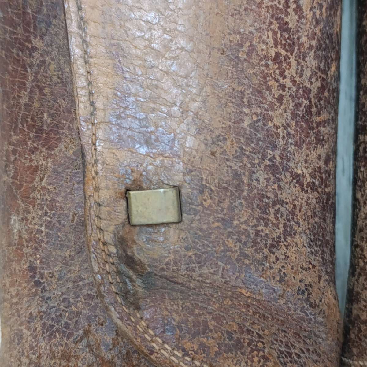 WW2 German brown Leather gaitors with 1940 German marking inside