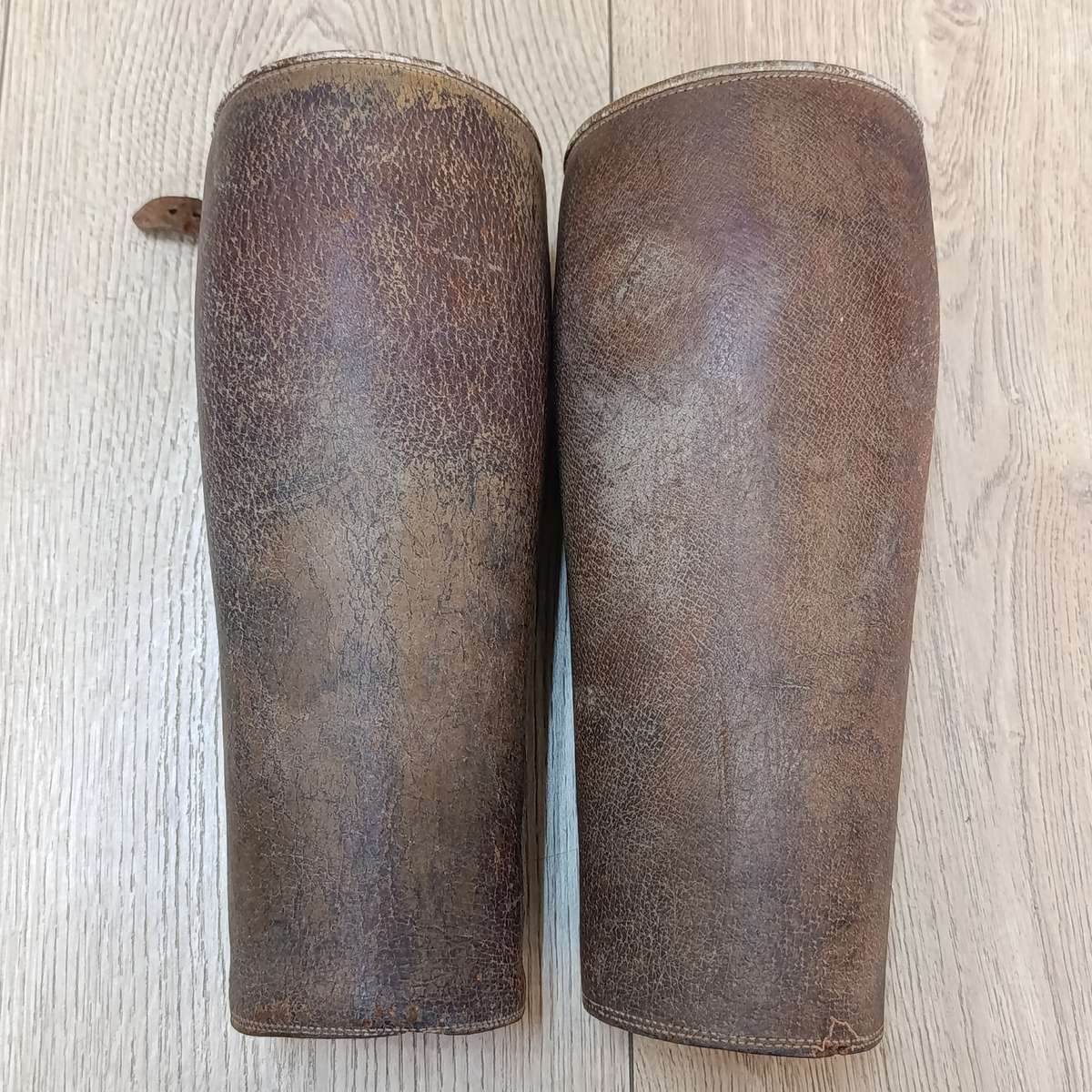 WW2 German brown Leather gaitors with 1940 German marking inside
