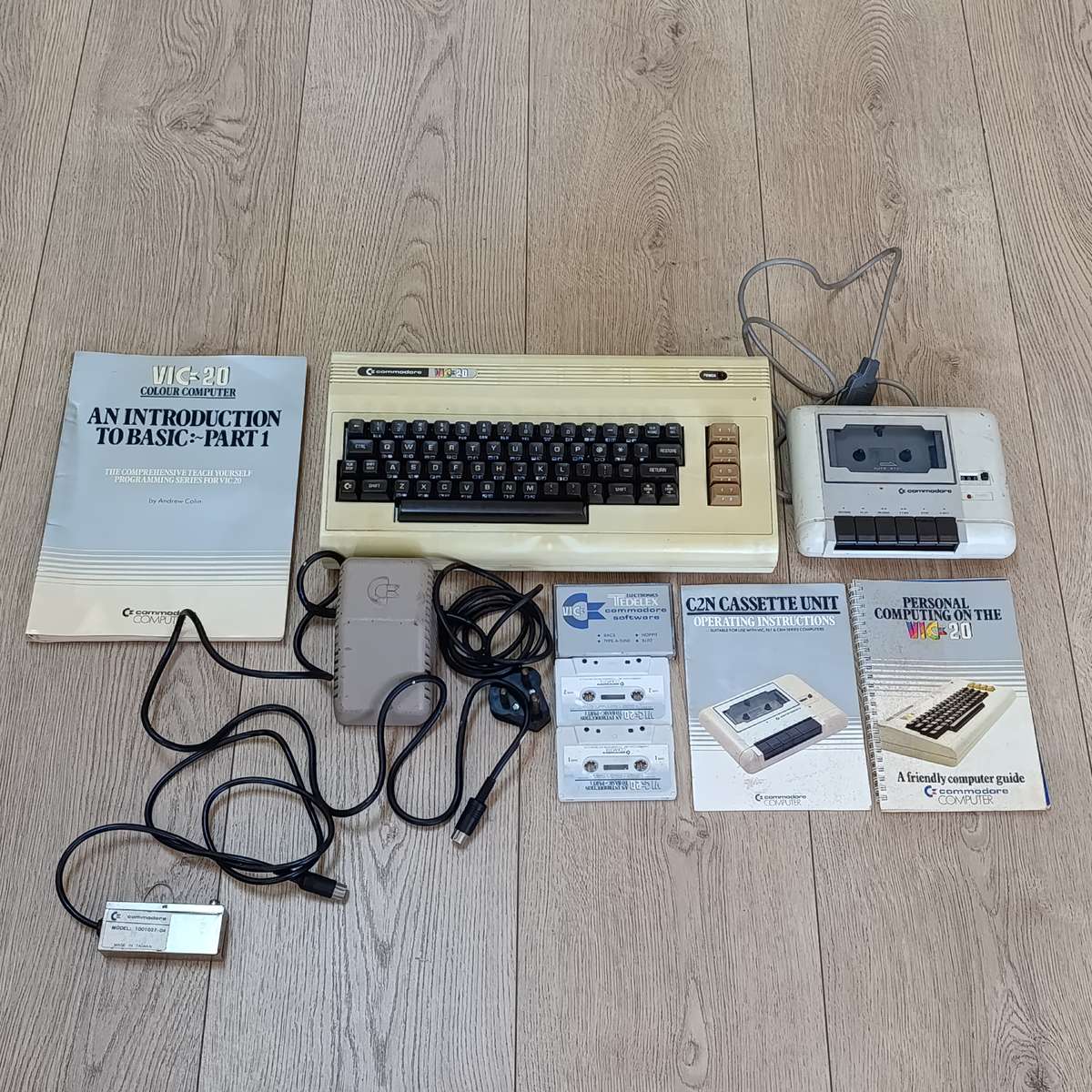 Vintage Commodore Vic - 20 colour computer gaming console with eternal audio input