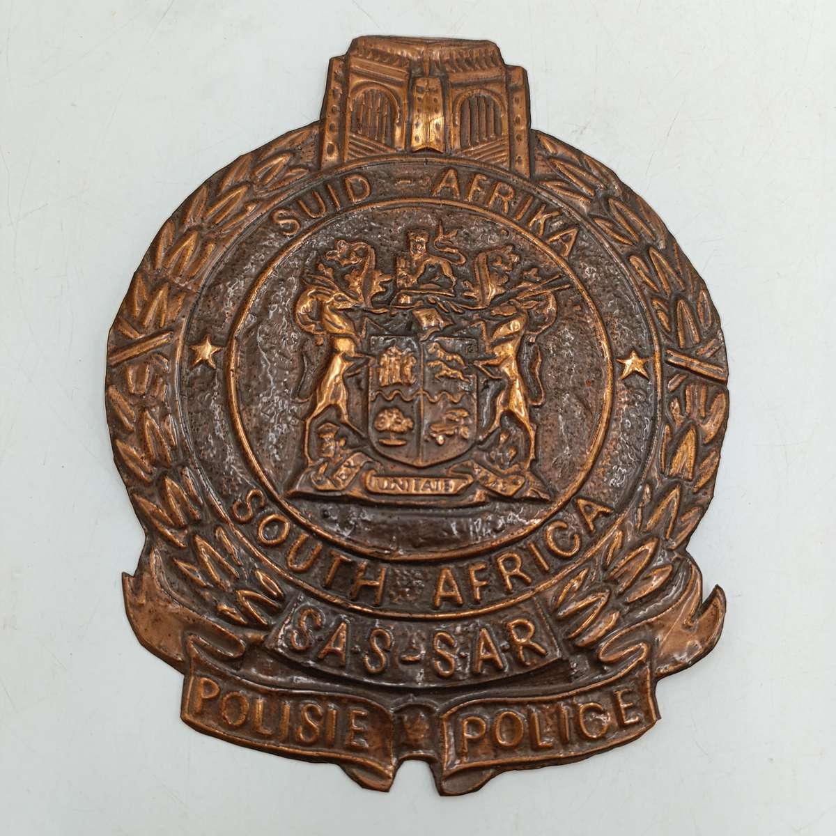 SA Railway Police copper plaque
