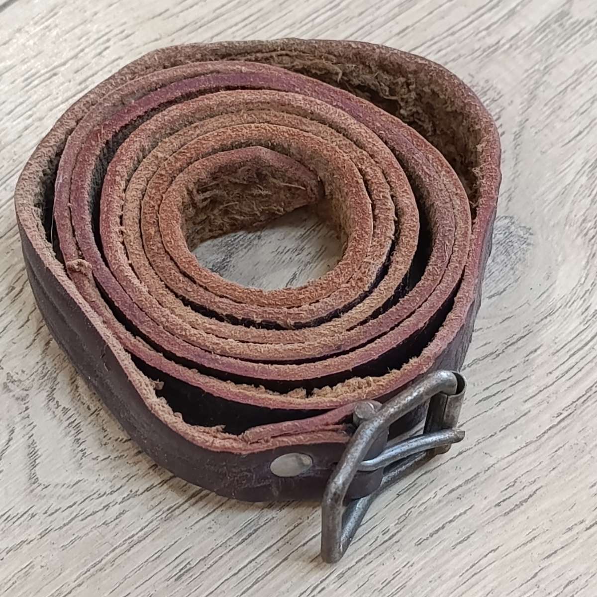 Vintage leather luggage straps