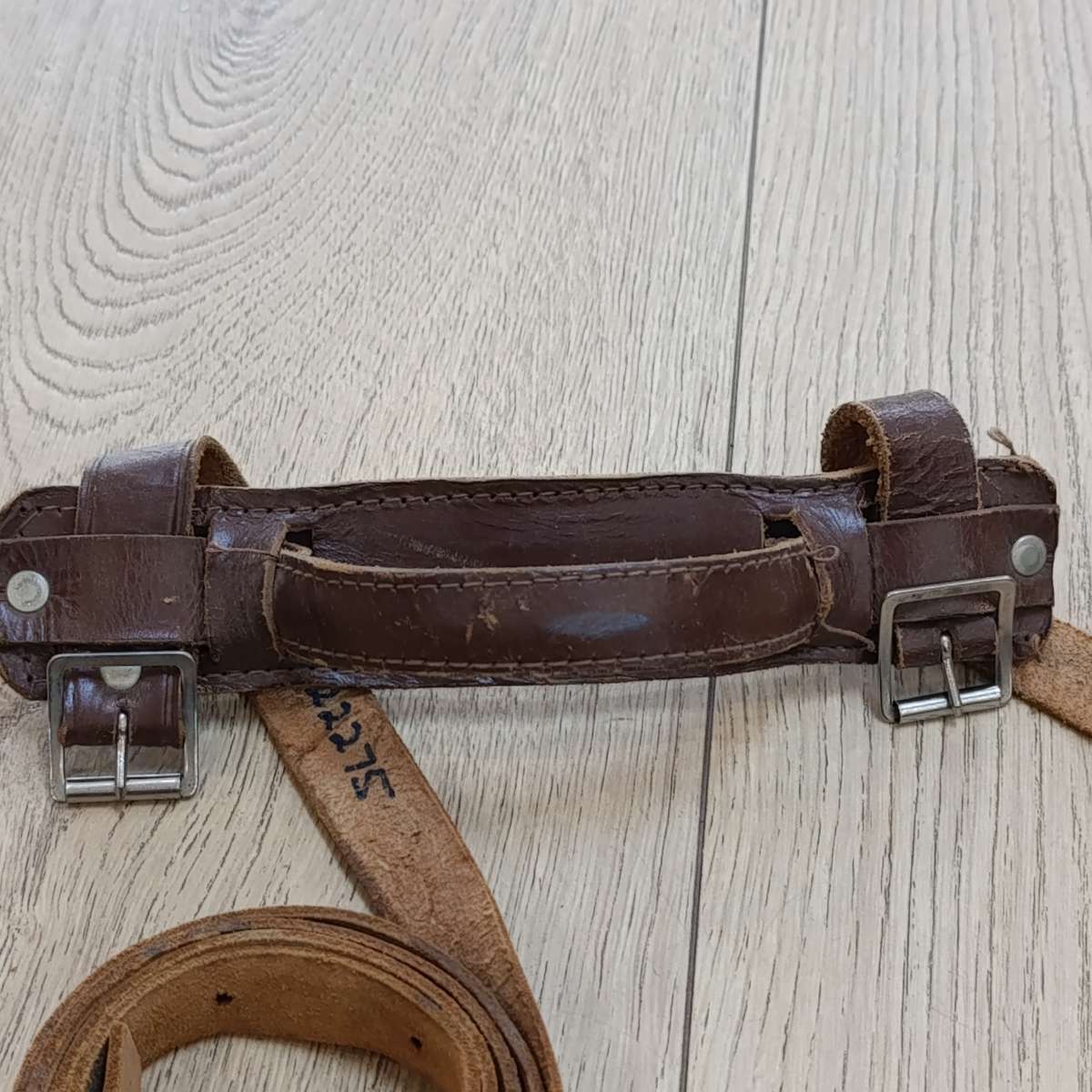 Vintage leather luggage straps