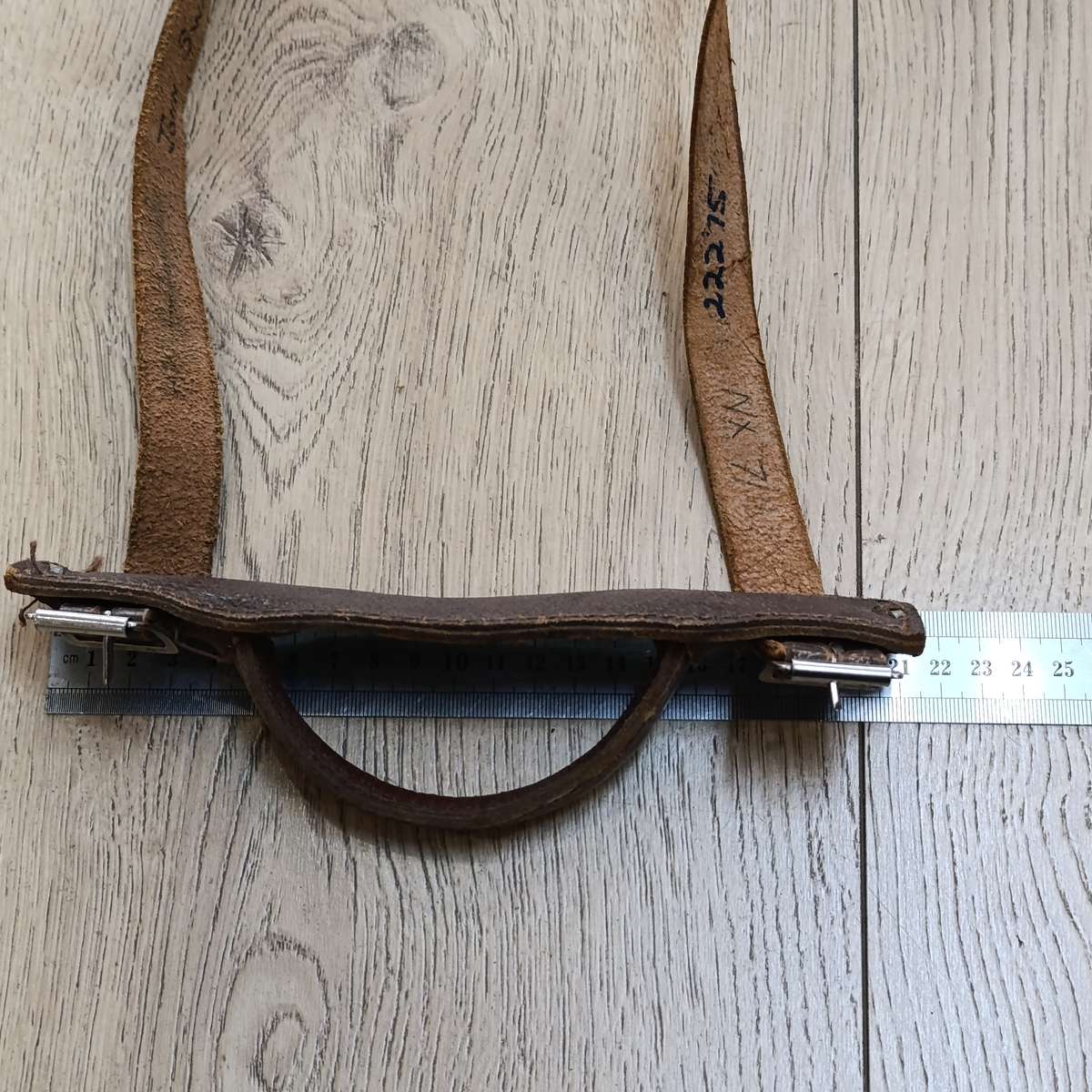 Vintage leather luggage straps