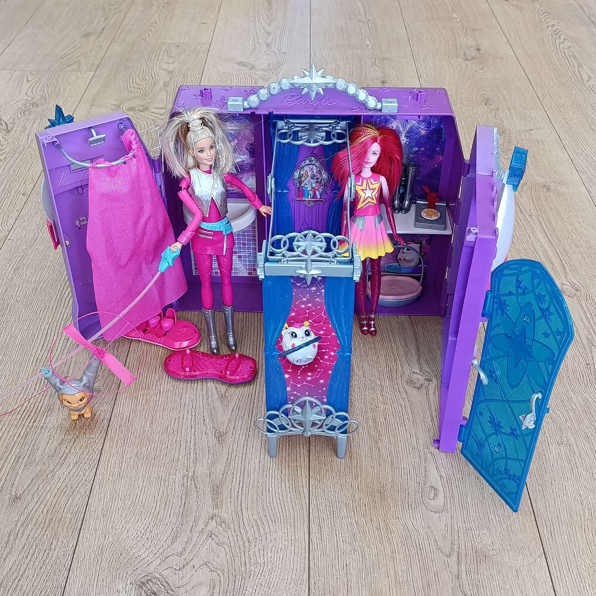 Barbie Star Light Adventure Galaxy Castle playset - some pieces missing - Including two Barbies