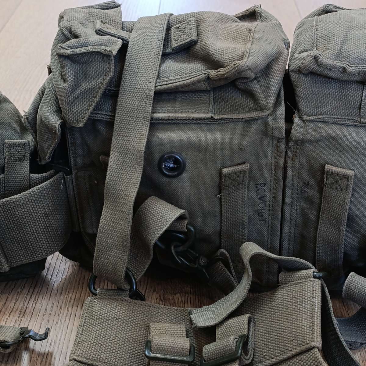 SADF Webbing kidney pouches and Yoke with water bottle