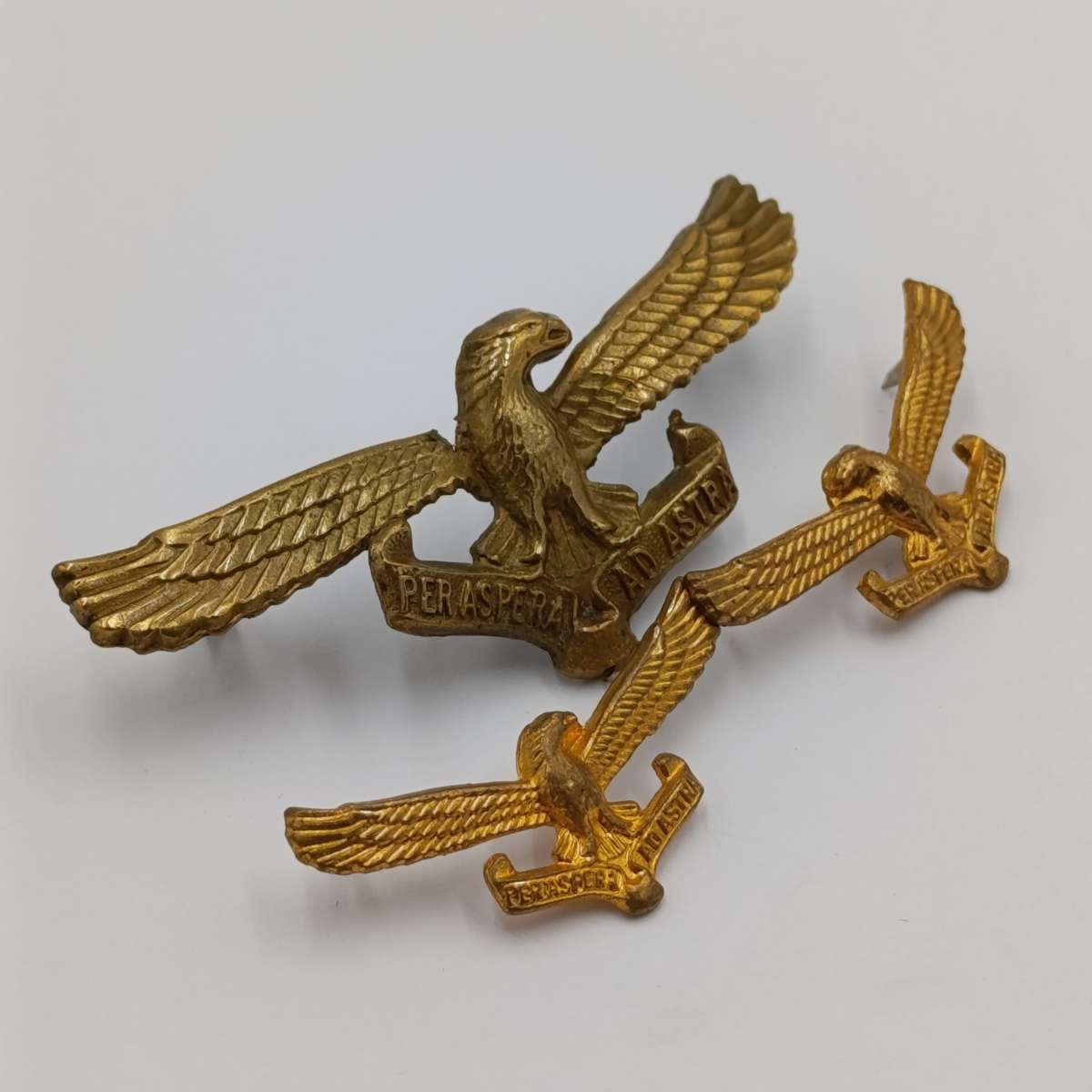 Set of SA Air Force cap and collar badges