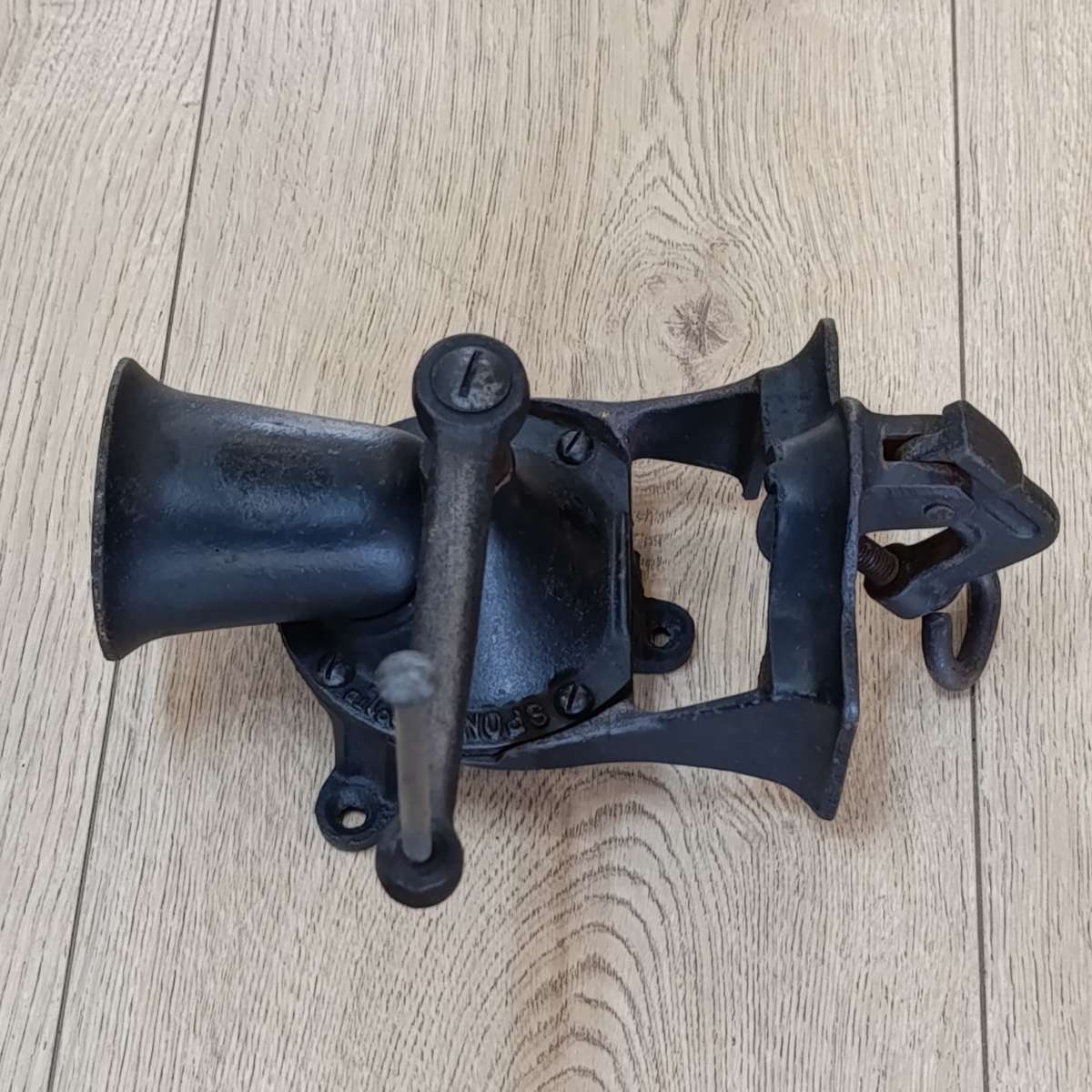 Vintage Spong and Co. No.2 coffee grinder - wooden handle missing