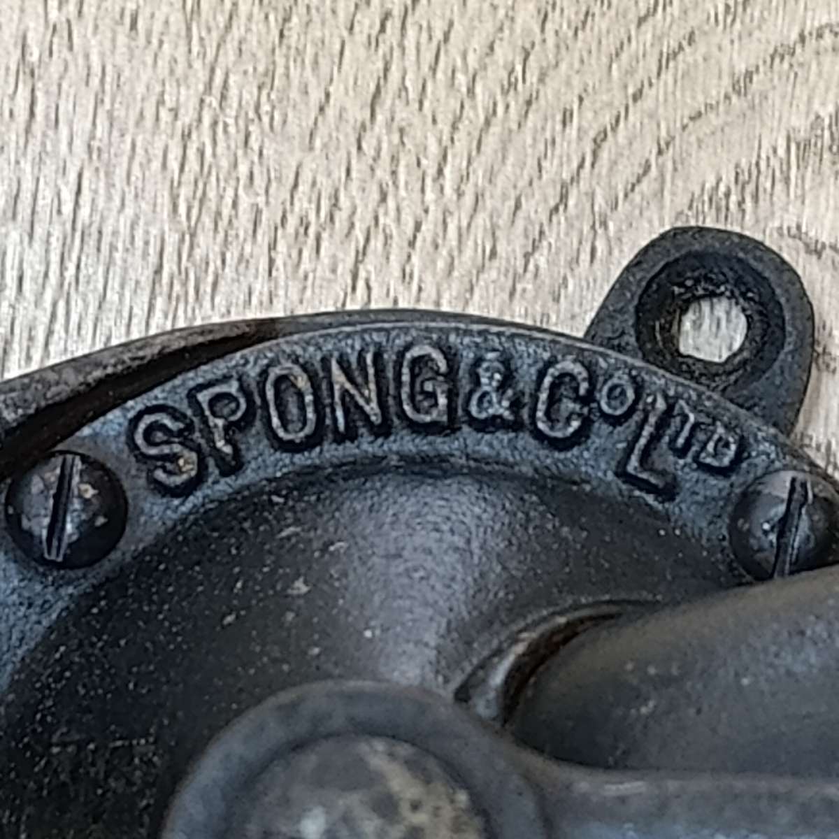 Vintage Spong and Co. No.2 coffee grinder - wooden handle missing